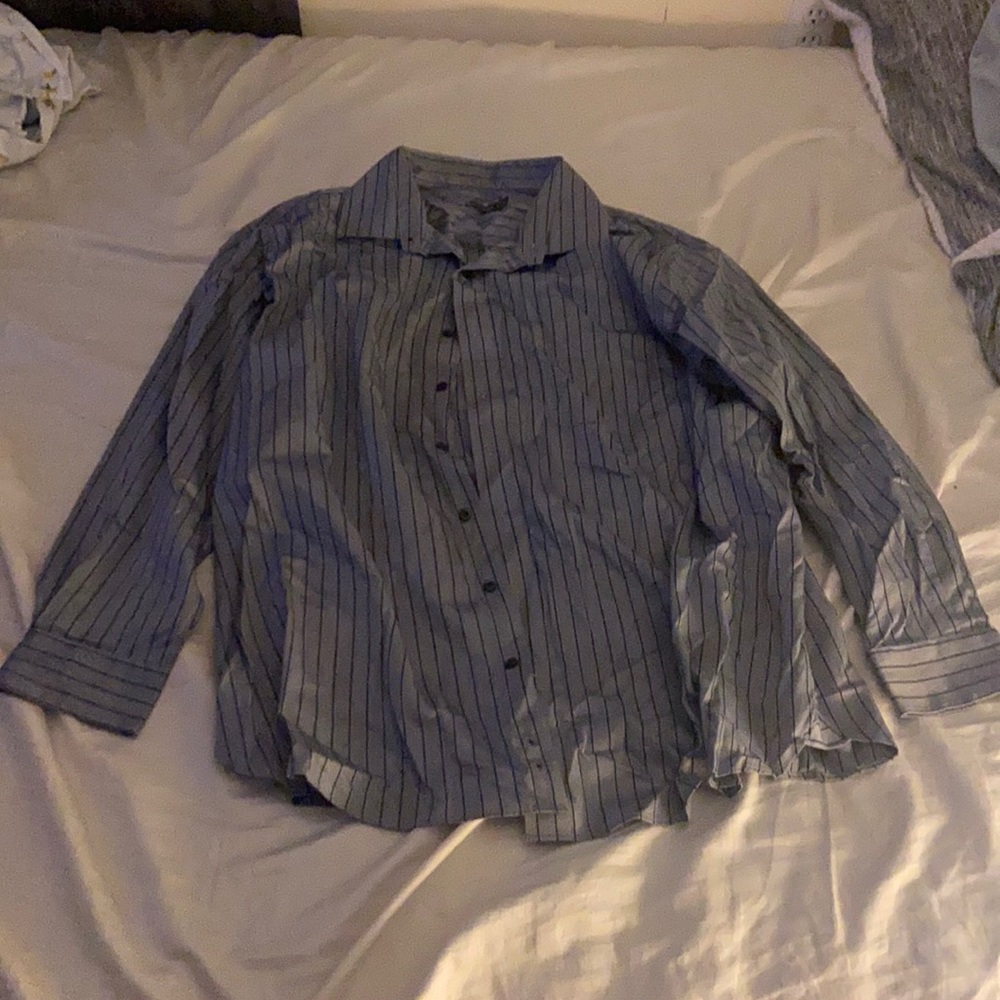 Gray and blue dress shirt 18 1/2    34/35
